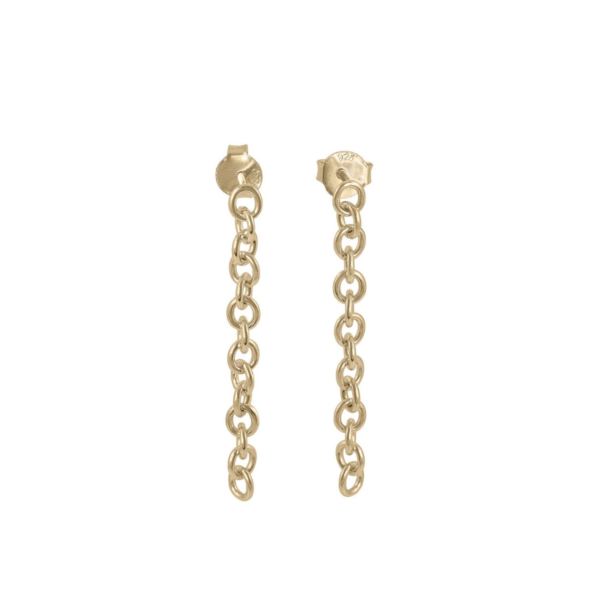 Pendientes largos de plata finos diseño cadena-LINEARGENT
