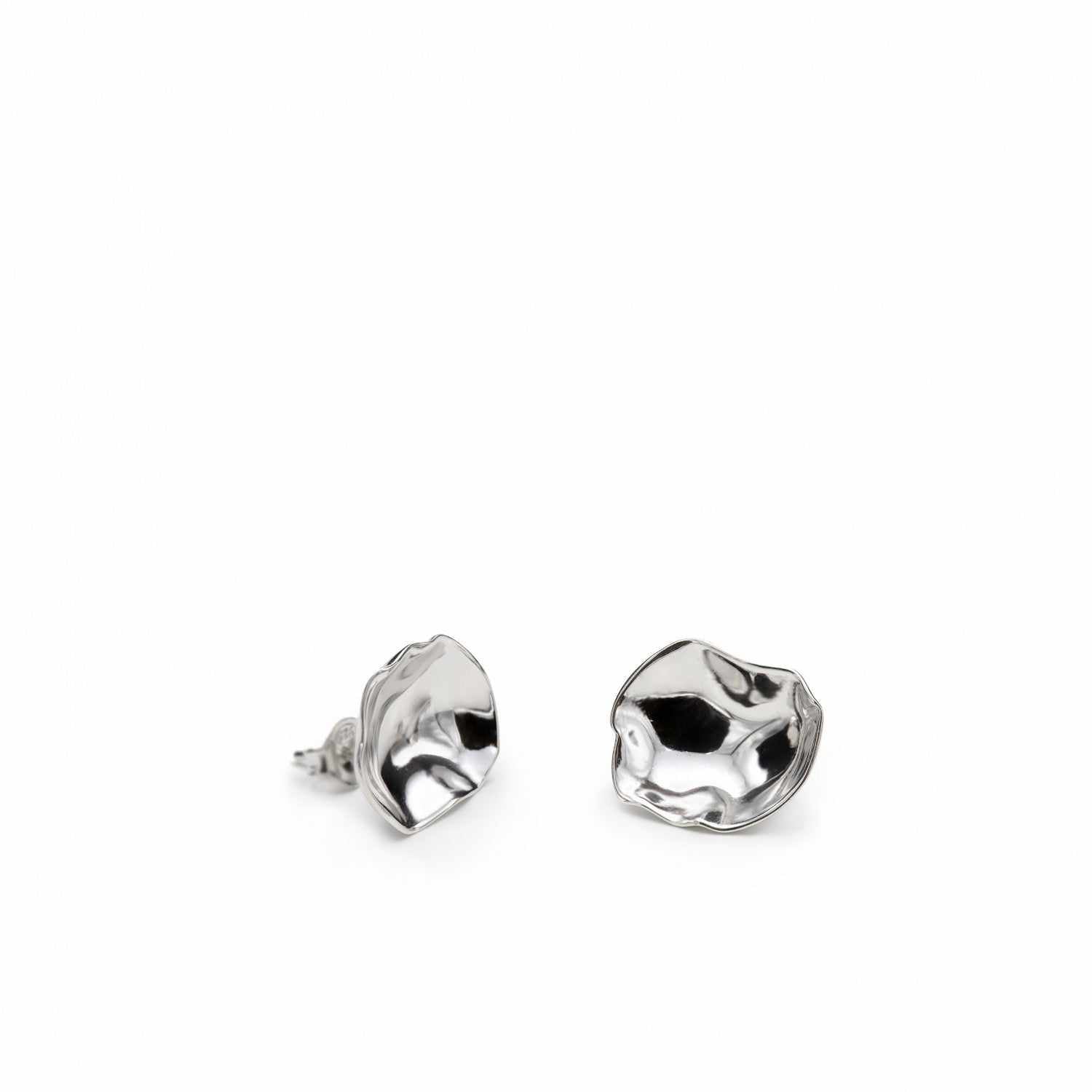 Pendientes originales de plata diseño convexo-LINEARGENT