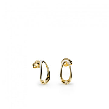 Pendientes originales de plata diseño irregular con esmalte blanco