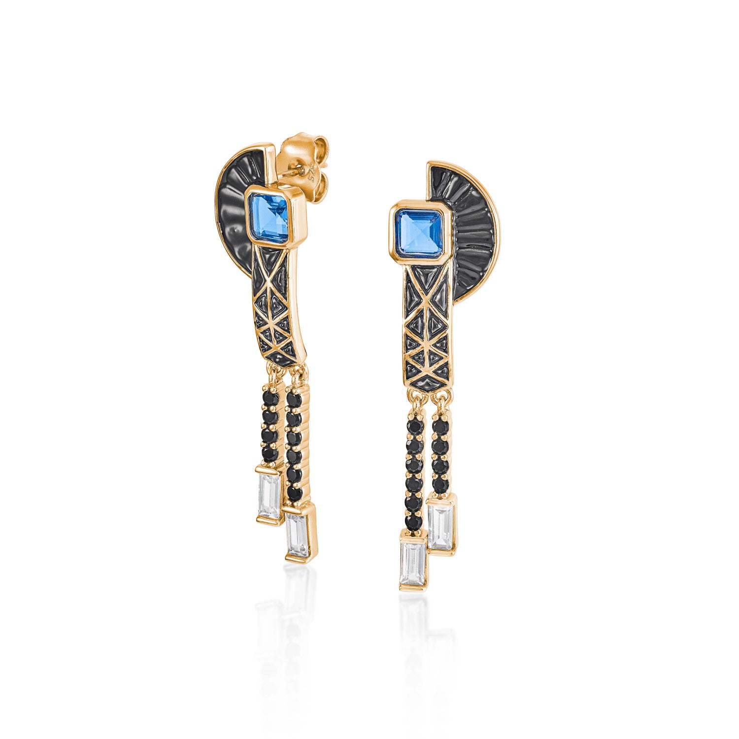 Pendientes originales de plata estilo étnico-LINEARGENT