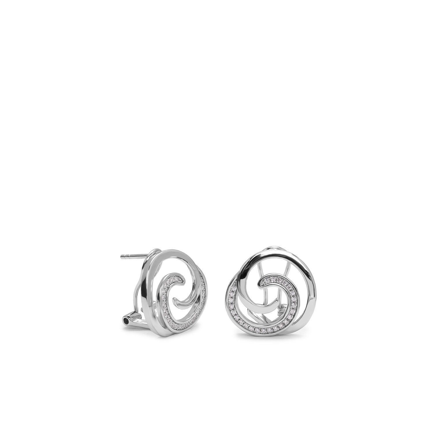 Pendientes originales diseño caracol con circonitas-LINEARGENT