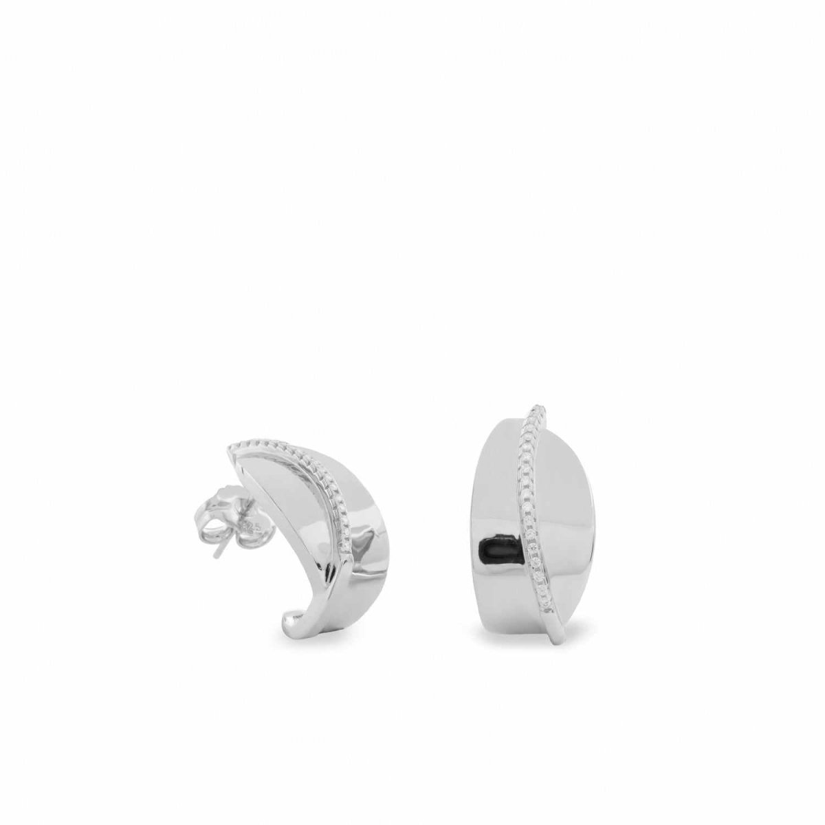 Pendientes originales diseño curvo con circonitas-LINEARGENT