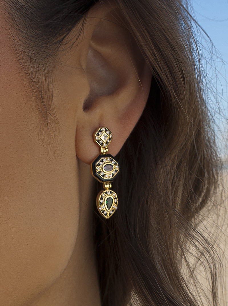 Pendientes originales diseño geométrico estilo étnico-LINEARGENT