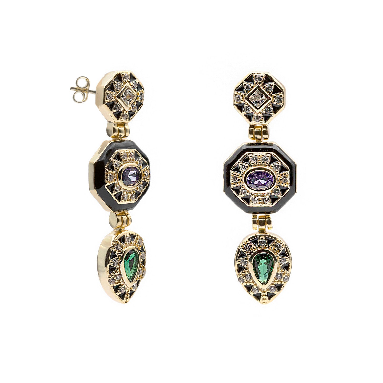 Pendientes originales diseño geométrico estilo étnico-LINEARGENT