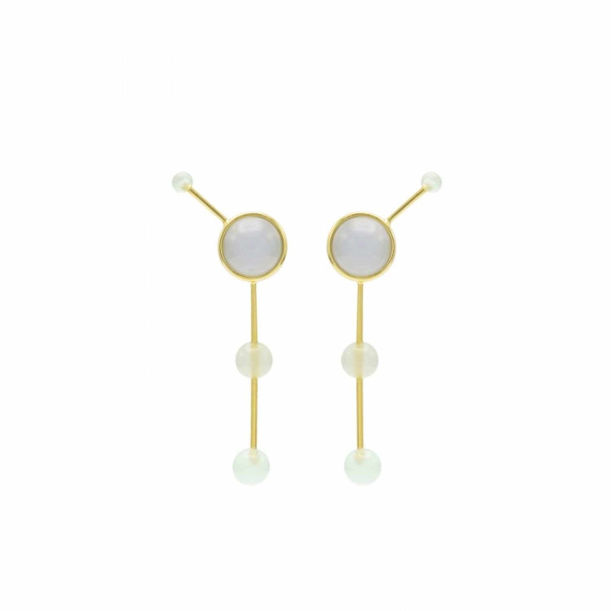 Pendientes originales diseño palillo con cuarzos adamantinos-LINEARGENT