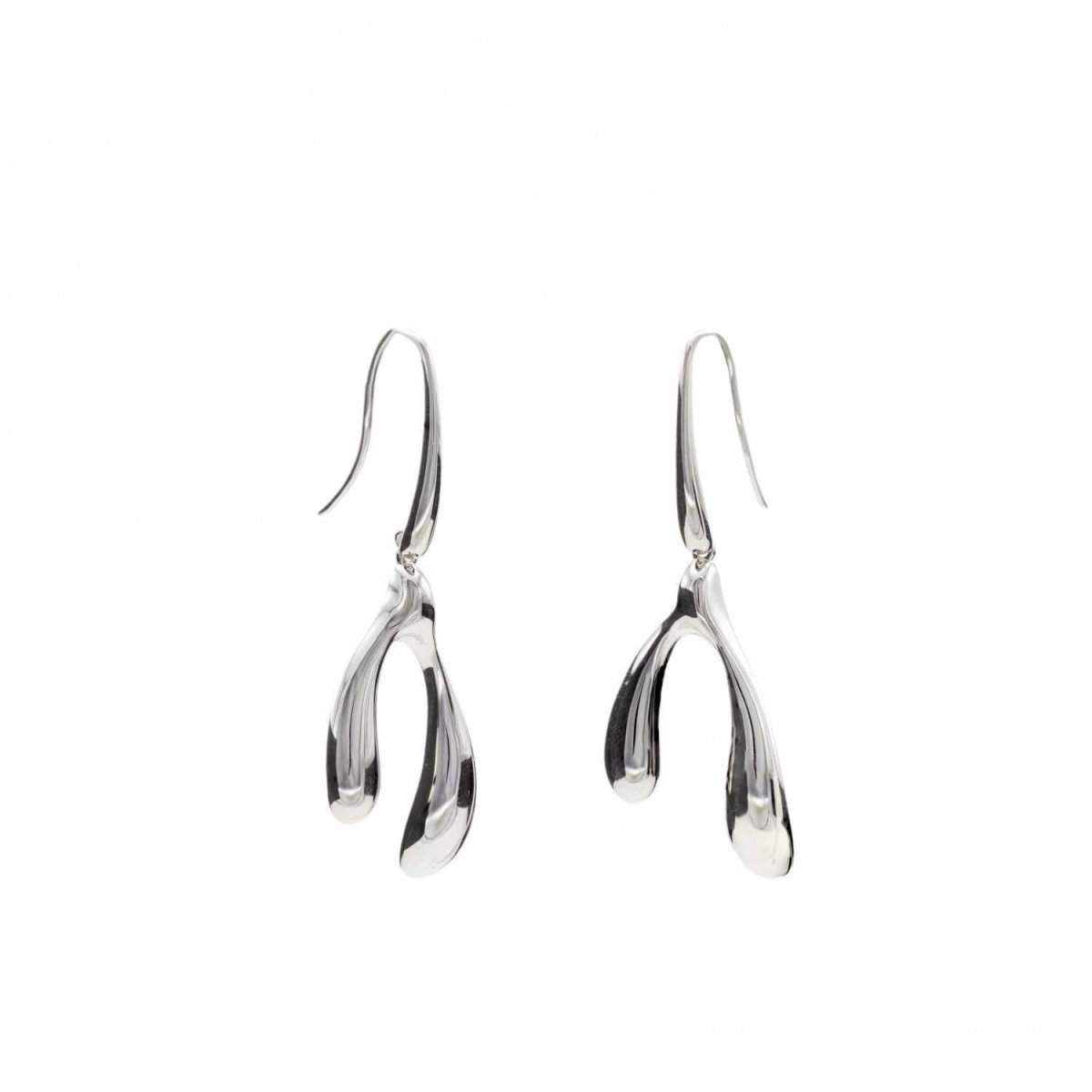 Pendientes originales plata mujer motivo doble lágrima-LINEARGENT