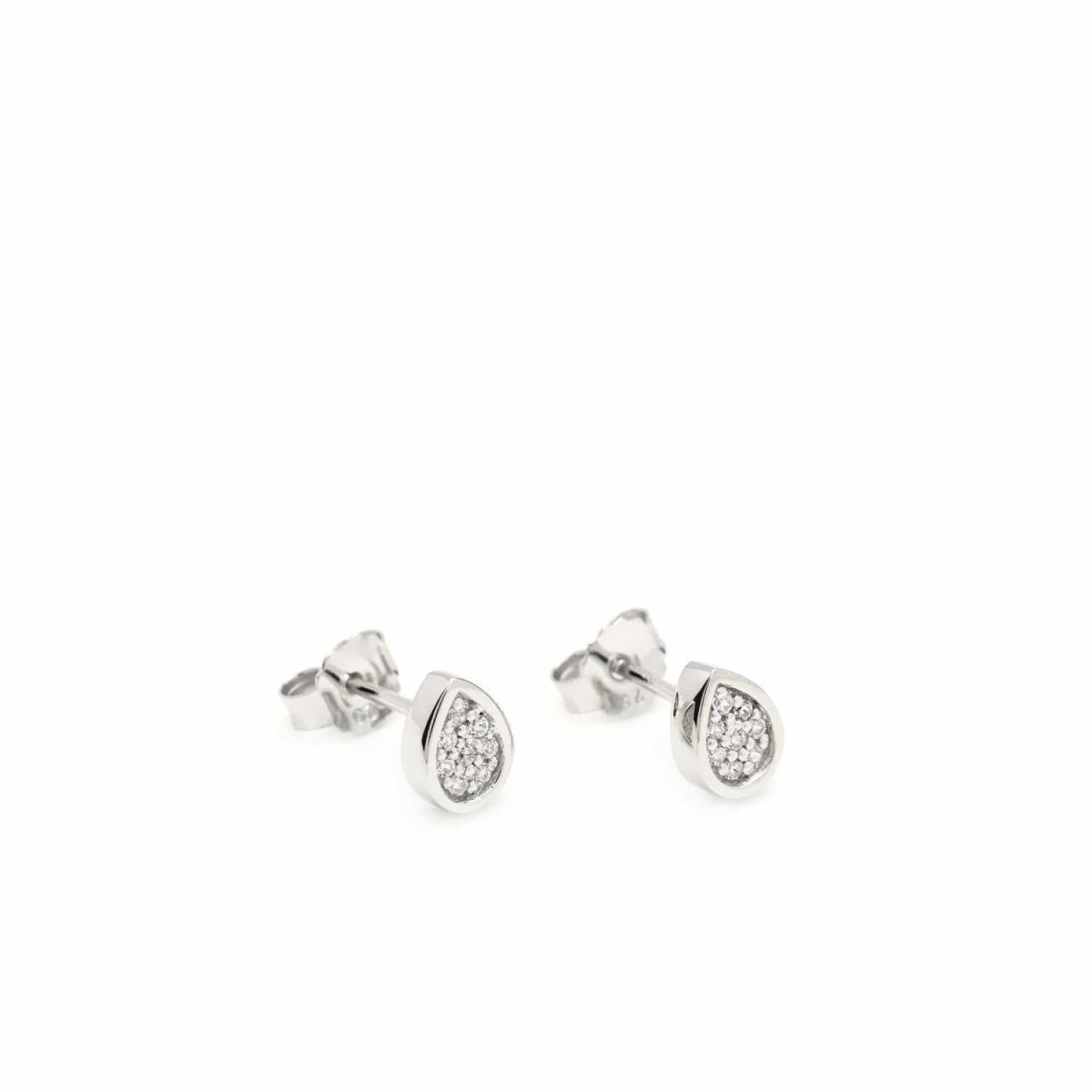 Pendientes pequeños de plata brillantes plata motivo gota-LINEARGENT