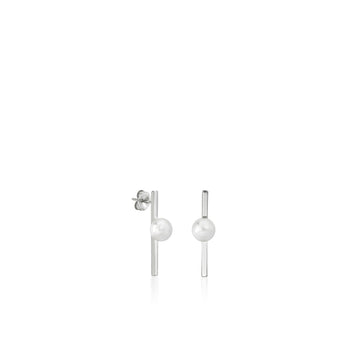 Pendientes perla diseño minimalista con perla central