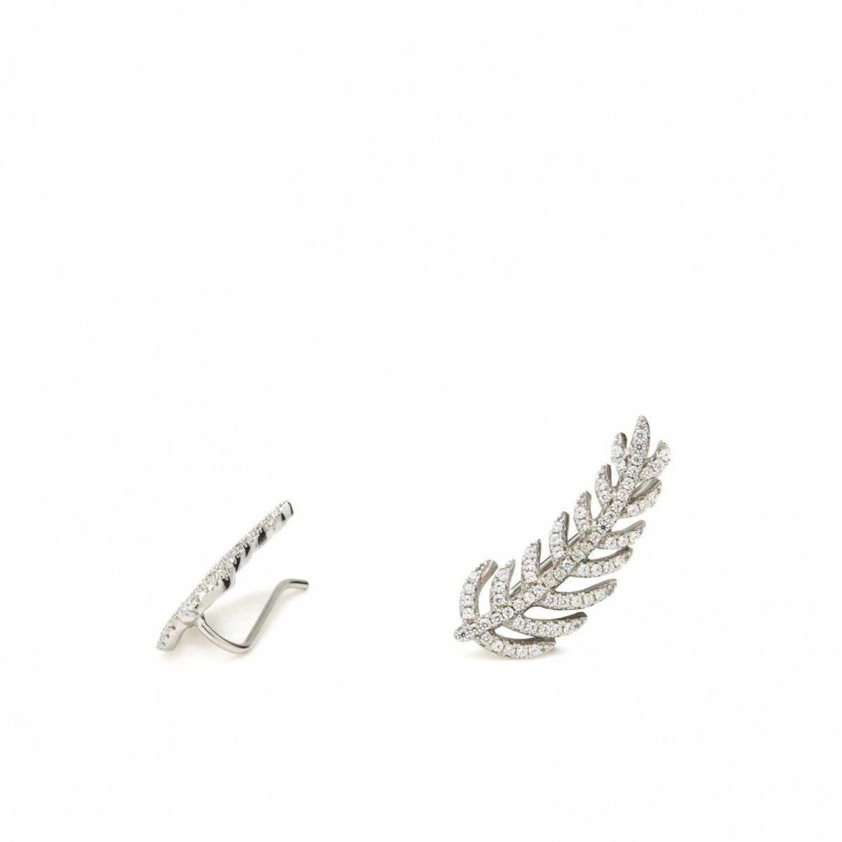 earrings climbers design leaf with LINEARGENT