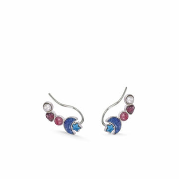 Pendientes trepadores en plata motivos variados