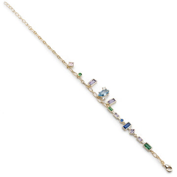 Pulsera con piedras de distintas formas y tonos frios