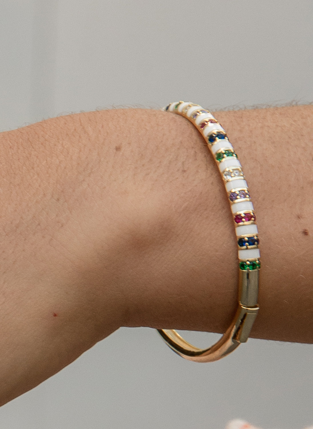 Pulsera esclava en plata diseño multicolor-LINEARGENT