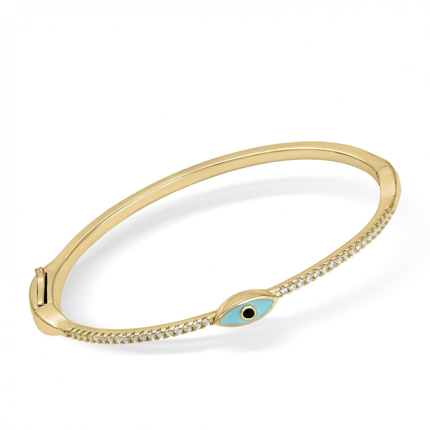 Pulsera esclava en plata diseño ojo azul-LINEARGENT