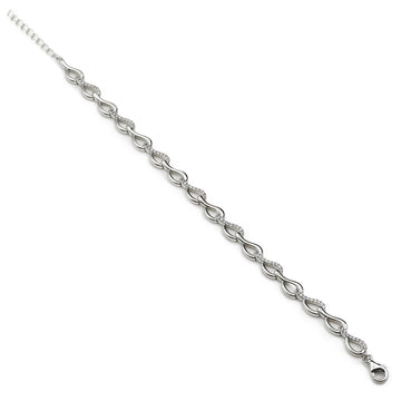 Pulsera eslabones en forma irregular con circonitas