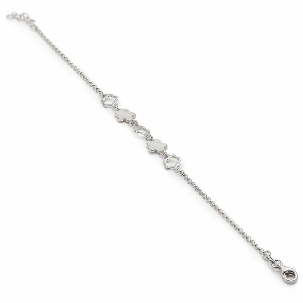 Pulsera infantil de plata motivo flor-LINEARGENT