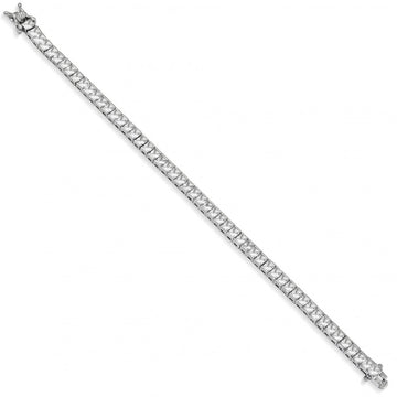 Pulsera riviere de plata con circonitas talla princesa