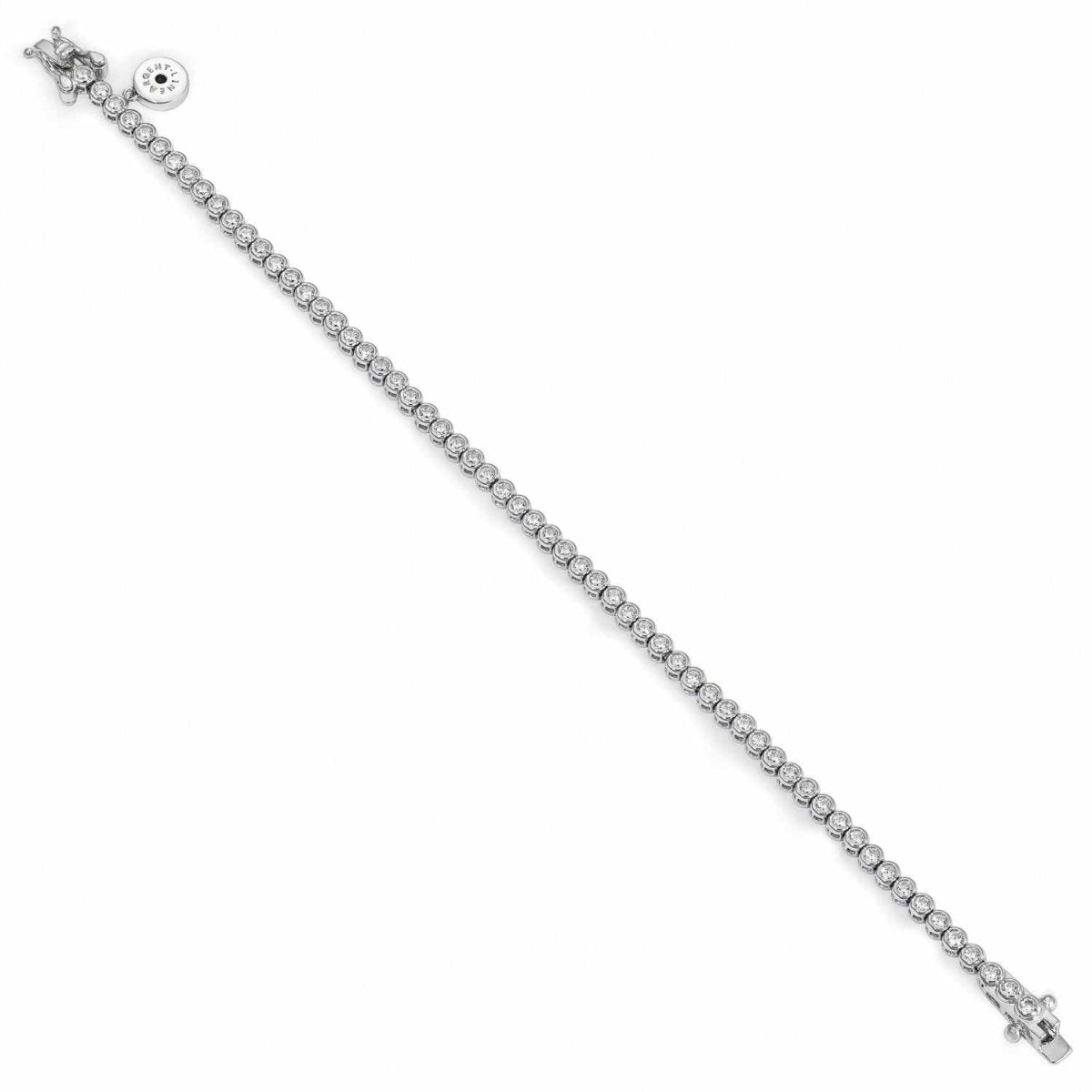 Pulsera riviere de plata motivo circular de circonita blanca-LINEARGENT