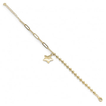 Pulseras con colgantes de plata bañados en oro con colgante en forma de estrella