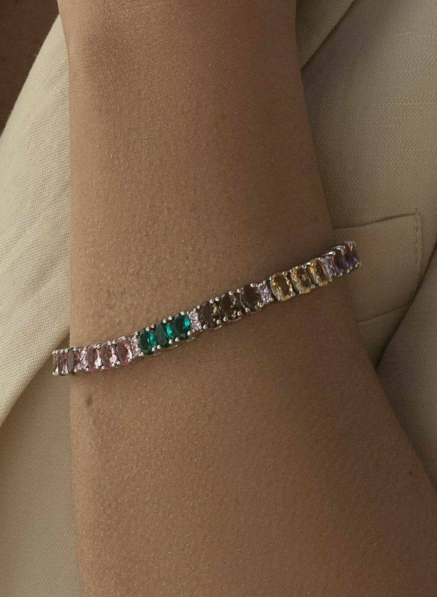 Pulseras con piedras brillantes y circonitas-LINEARGENT