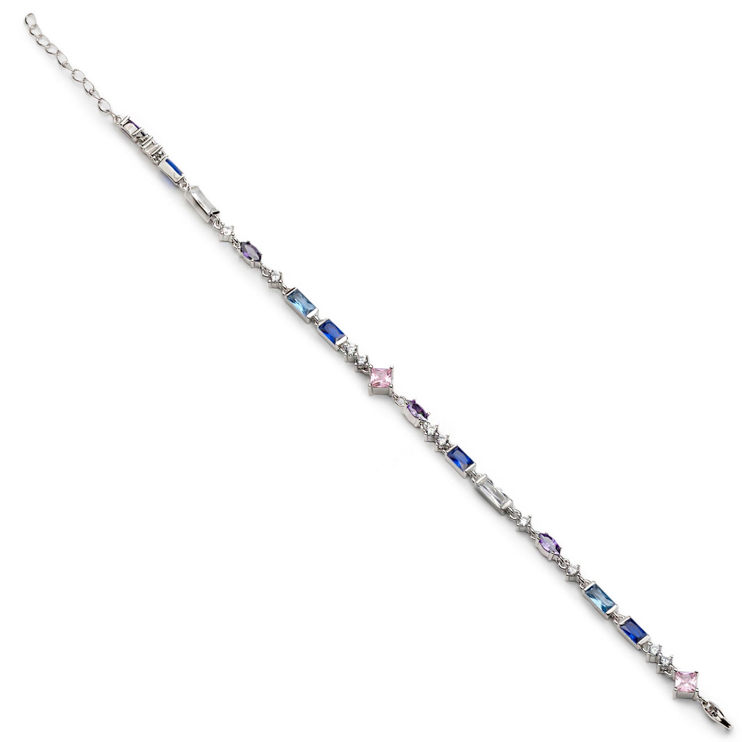 Pulseras con piedras de colores de plata en tonos frios-LINEARGENT