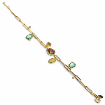 Pulseras con piedras diseño paper clip con colgantes