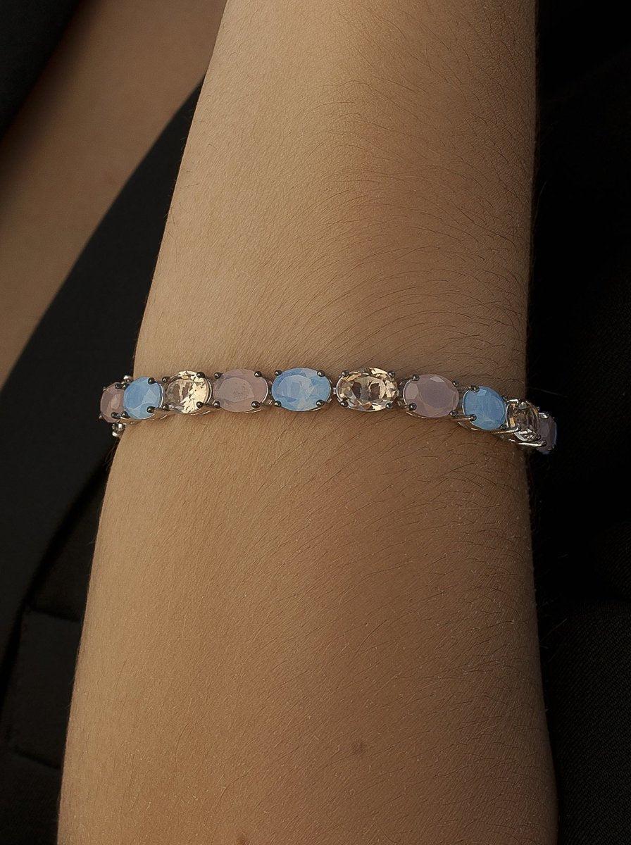 Pulseras con piedras talla oval estilo riviere-LINEARGENT