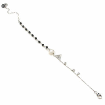 Pulseras finas de plata con motivo triangular y circonitas