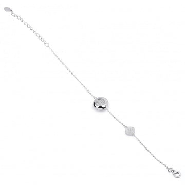 Pulseras finas de plata con silueta triangular y circonitas