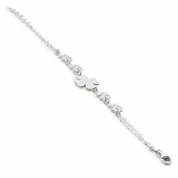 Pulseras finas de plata diseño múltiple trébol