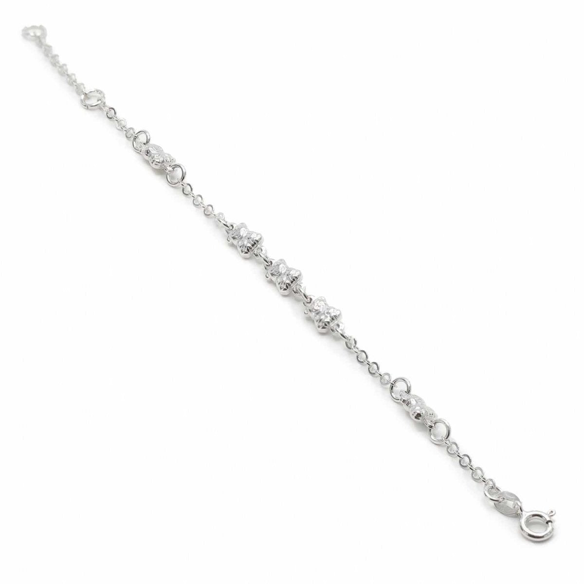 Pulseras finas de plata diseño osos con volumen-LINEARGENT