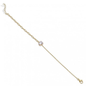 Pulseras finas de plata dorado diseño lágrima y cadena diseño paperclip