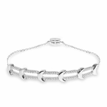 Pulseras finas diseño de doble raíl con seis lunas