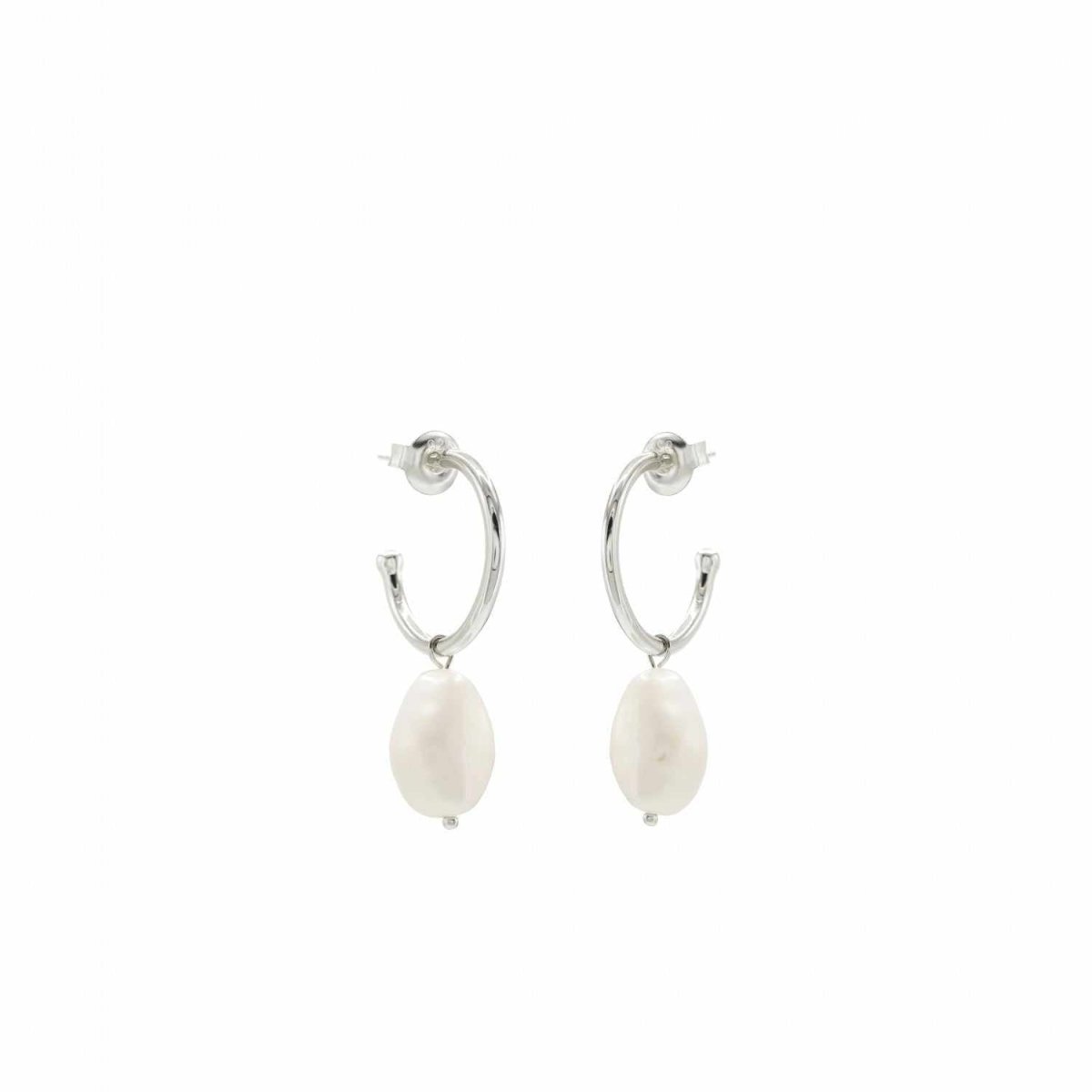 Pendiente · Pendientes perla colgante diseño de aro semi abierto