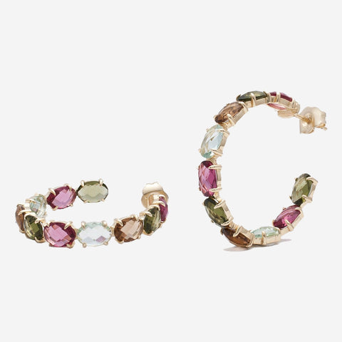 Aros Con Piedras De Colores