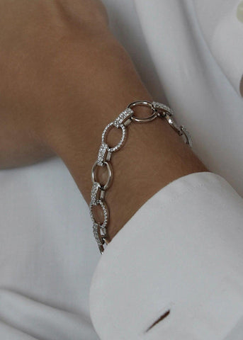 Joyas eslabones con circonitas