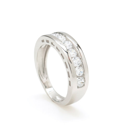 Anillos circonitas y cuarzos adamantinos plata lisa