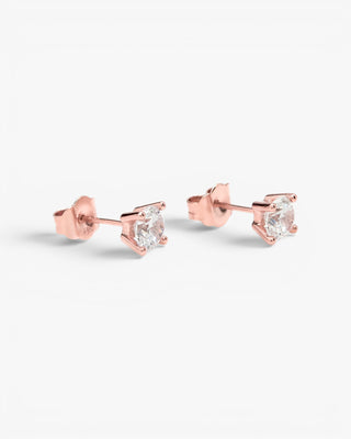 Petites boucles d'oreilles à motif géométrique avec zircone