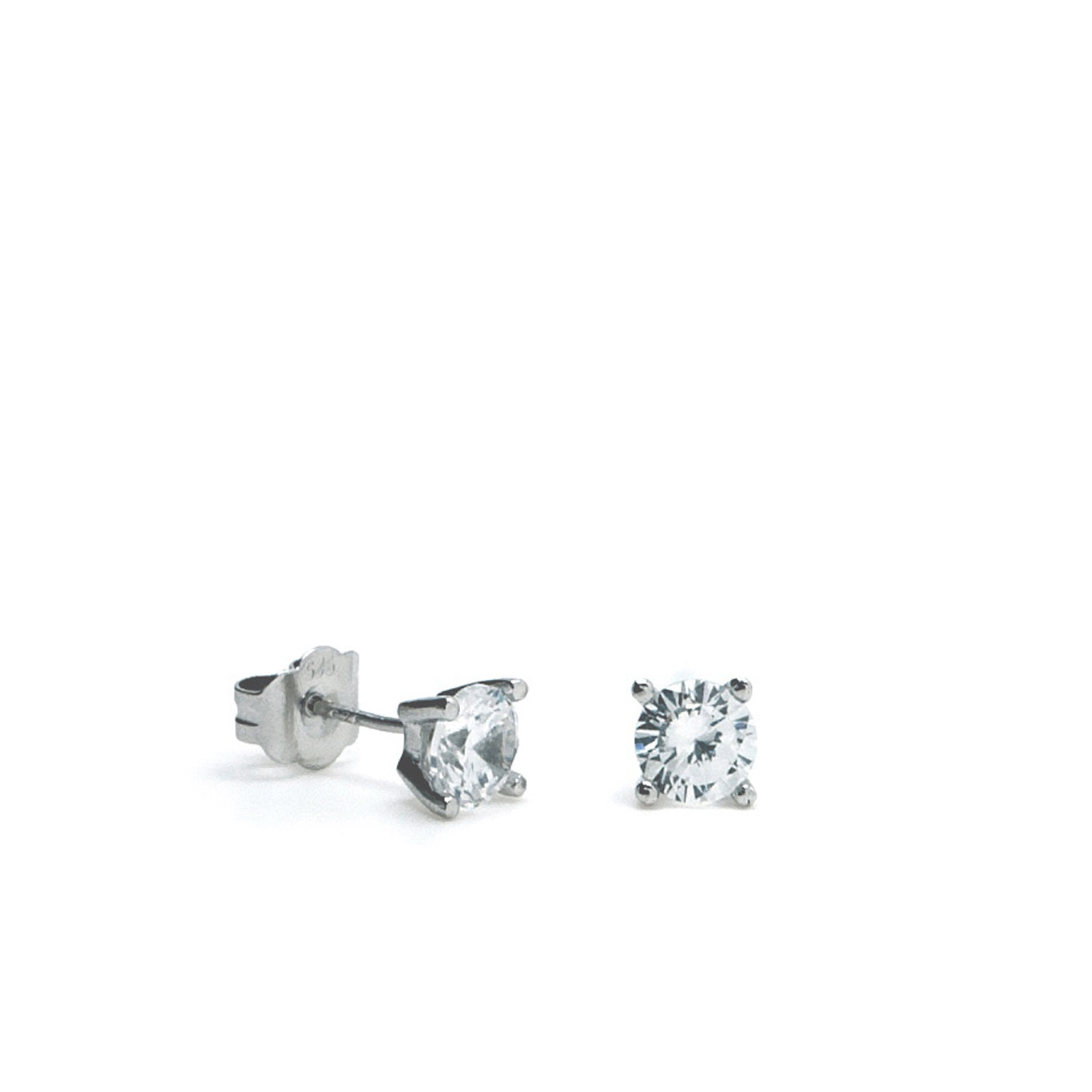 Pendientes pequeños diseño geométrico de plata lisa