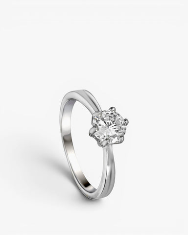 Anillos de compromiso de plata diseño de cuarzo adamantino grueso