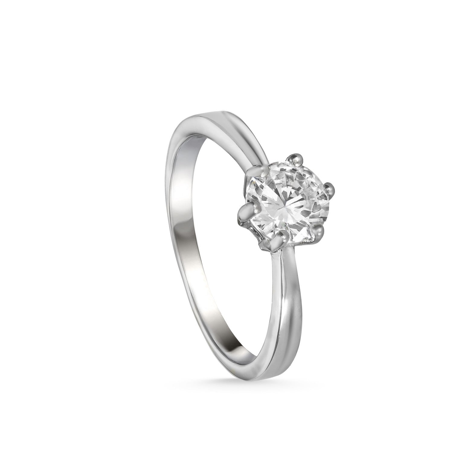 Silver engagement rings with a thick adamantium quartz design