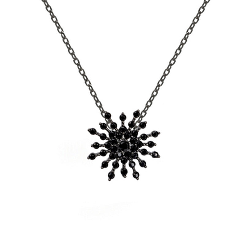 Sparkling star motif pendant with black cubic zirconia
