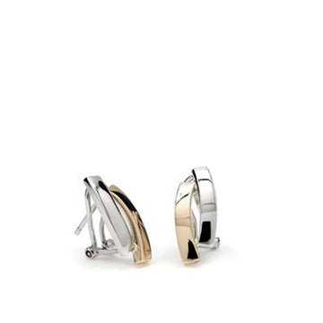 Pendientes cierre omega bicolores diseño convexo