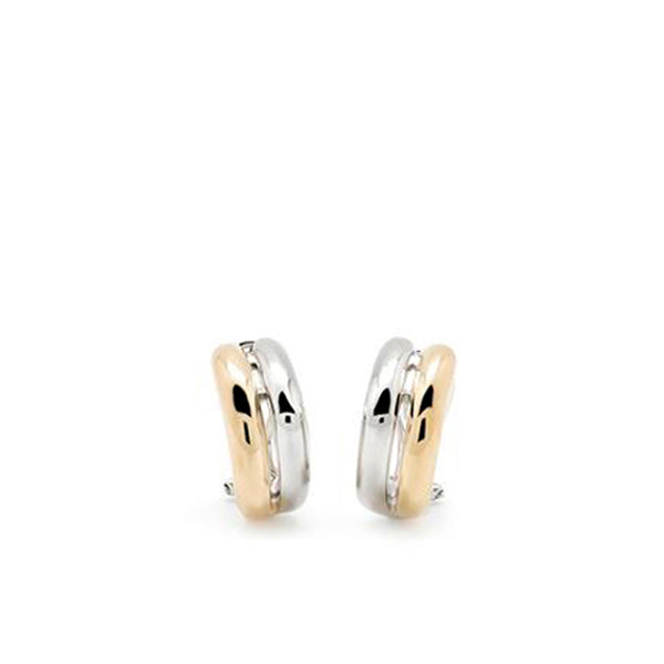 Pendientes bicolor diseño doble banda gruesa