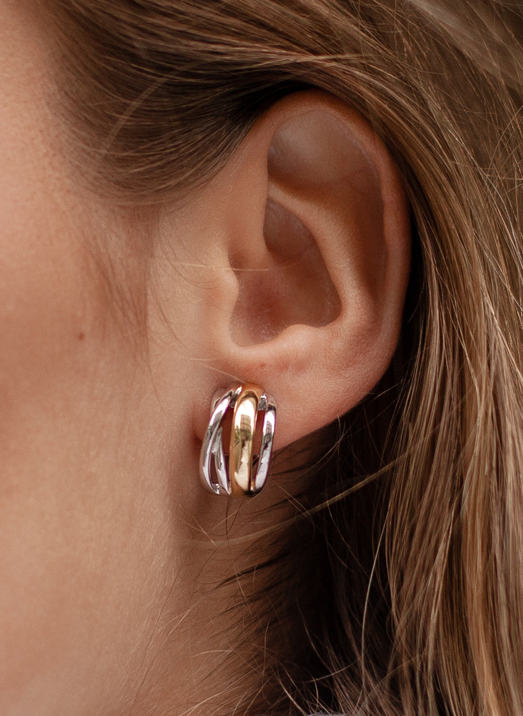 earrings clasp omega design rails bicolor