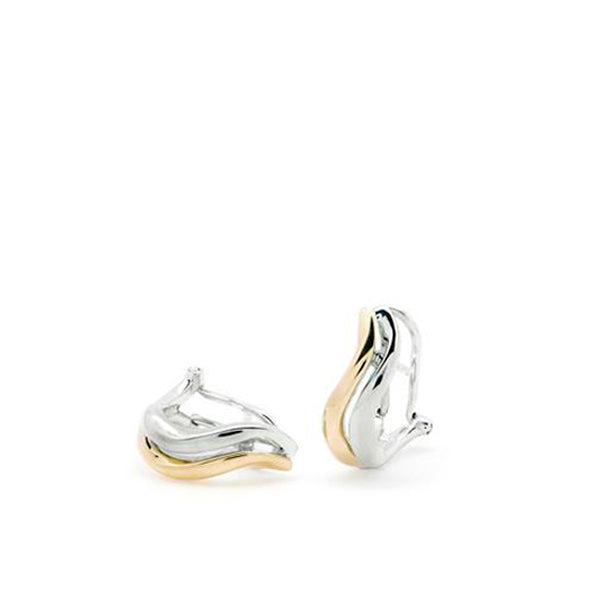 Pendientes bicolor diseño dos carriles en forma de onda