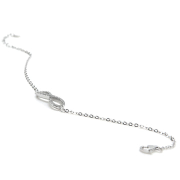 Pulseras finas de plata diseño infinito con circonitas