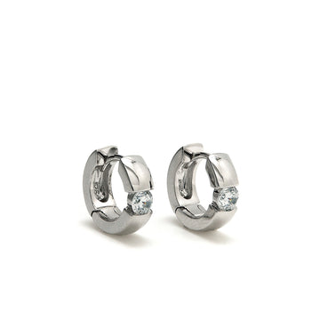 Pendientes aros pequeños diseño de cierre catalán y circonita