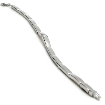 Pulsera eslabones de diseño rígido con circonita