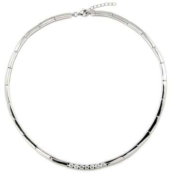 Collares fiesta de plata marco de circonita central