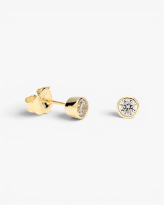 Boucles d'oreilles puces plaquées or et zircon cubique